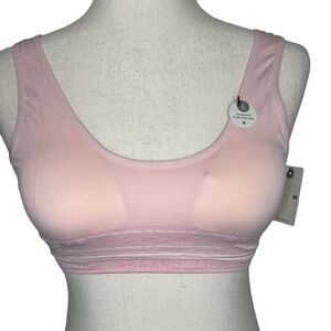 Lucky Brand Seamless Comfort Bra‎ NWT Women's Small Light Pink Spellout
